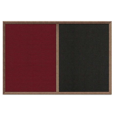 United Visual Products Enclosed Corkboard, 1 Door, 24"x36", 4" Fra UV3422-BLACK-MEDGRY